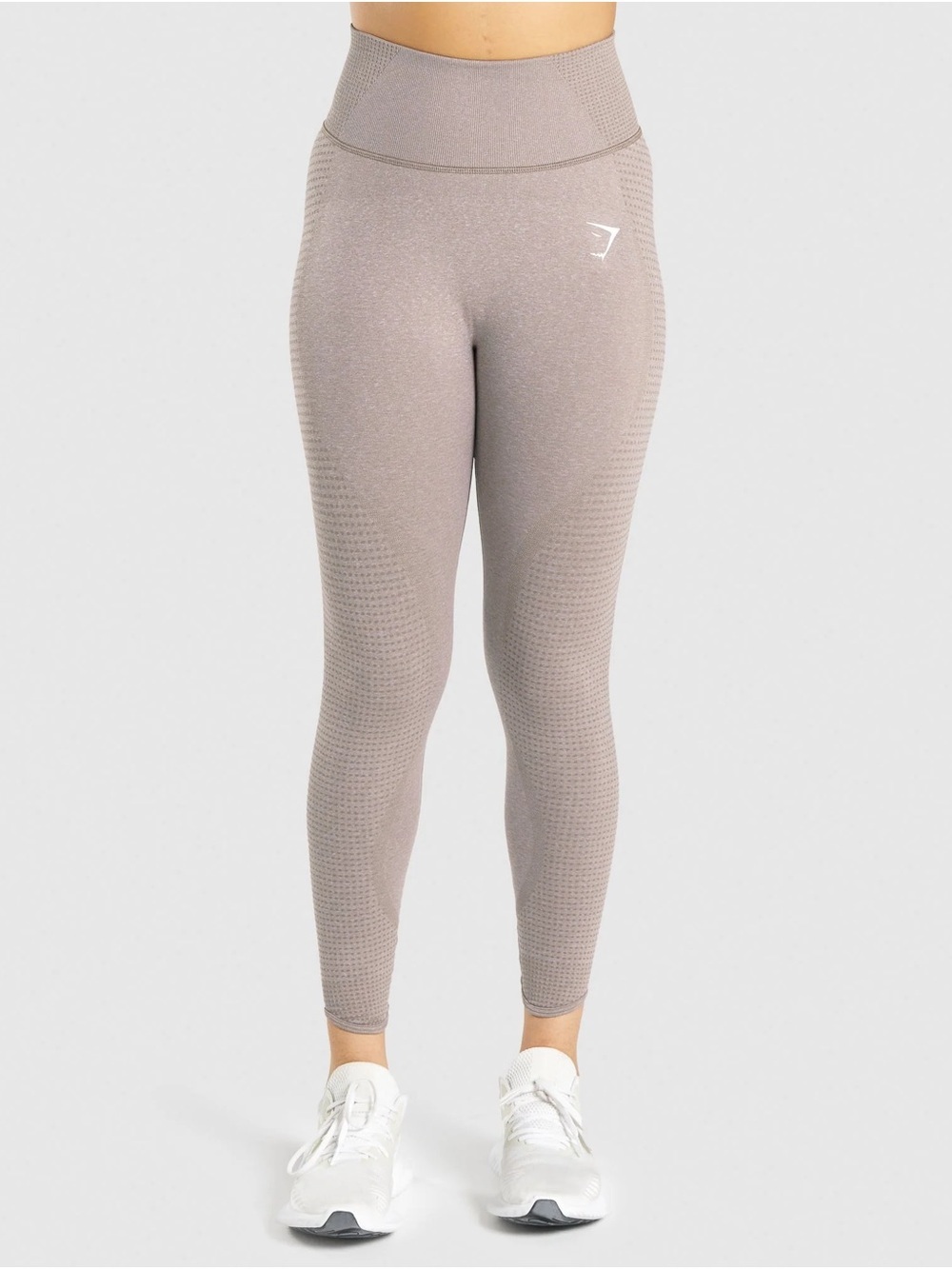 Gymshark Vital Rise Seamless Leggings High Waisted Ruched Back Taupe Neutral XS